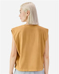 American Apparel 307GD Women's Garment-Dyed Heavyweight Muscle Tee - Faded Mustard - model back