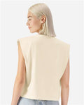 American Apparel 307GD Women's Garment-Dyed Heavyweight Muscle Tee - Faded Cream - model back