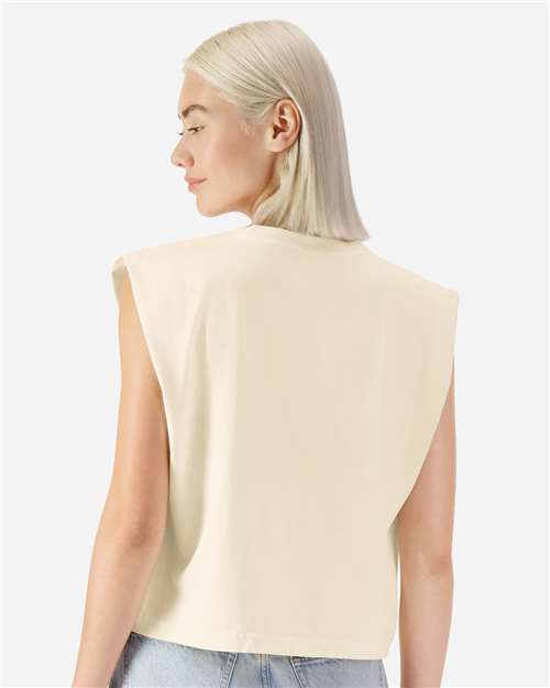 American Apparel 307GD Women's Garment-Dyed Heavyweight Muscle Tee - Faded Cream - model back