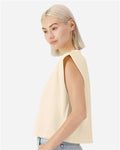 American Apparel 307GD Women's Garment-Dyed Heavyweight Muscle Tee - Faded Cream - model side