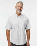 Paragon 700 Men's Hatteras Performance Short Sleeve Fishing Shirt - Aluminum - model front