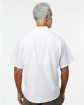 Paragon 700 Men's Hatteras Performance Short Sleeve Fishing Shirt - White - model back