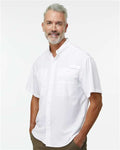Paragon 700 Men's Hatteras Performance Short Sleeve Fishing Shirt - White - model side