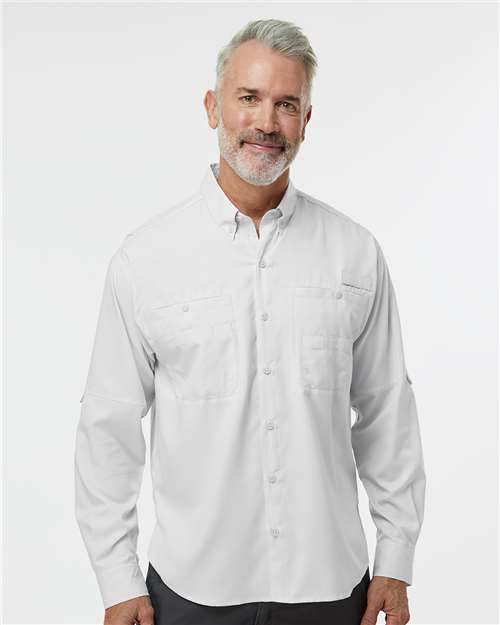 Paragon 702 Men's Kitty Hawk Performance Fishing Shirt - Aluminum - model front