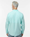 Paragon 702 Men's Kitty Hawk Performance Fishing Shirt - Aqua Blue - model back