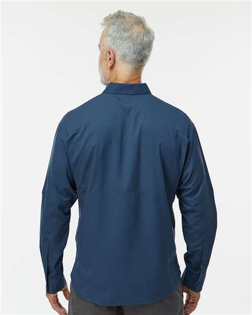 Paragon 702 Men's Kitty Hawk Performance Fishing Shirt - Navy - model back