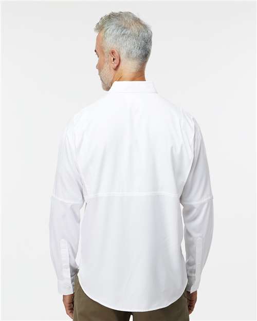 Paragon 702 Men's Kitty Hawk Performance Fishing Shirt - White - model back