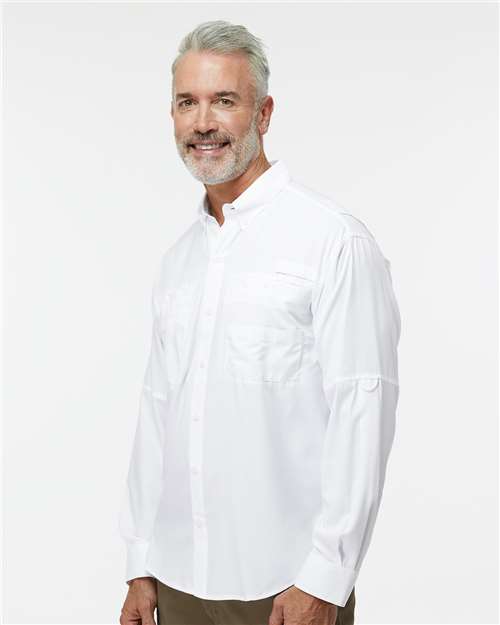 Paragon 702 Men's Kitty Hawk Performance Fishing Shirt - White - model side