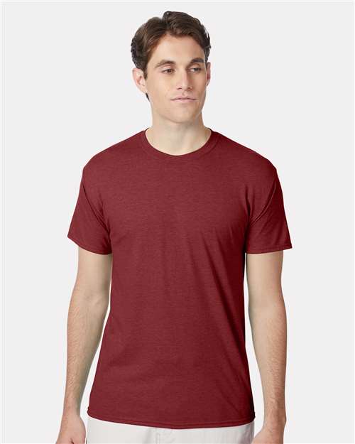 Hanes 42TB Perfect-T Triblend T-Shirt - Athletic Cardinal Heather - model front
