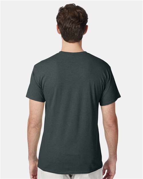 Hanes 42TB Perfect-T Triblend T-Shirt - Athletic Green Heather - model back