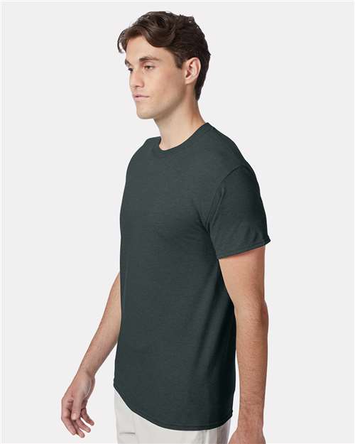 Hanes 42TB Perfect-T Triblend T-Shirt - Athletic Green Heather - model side