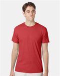 Hanes 42TB Perfect-T Triblend T-Shirt - Athletic Red Heather - model front