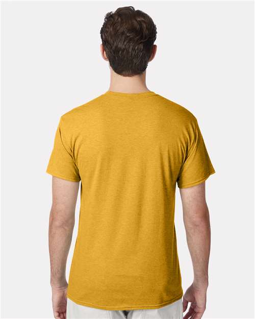 Hanes 42TB Perfect-T Triblend T-Shirt - Gold Heather - model back
