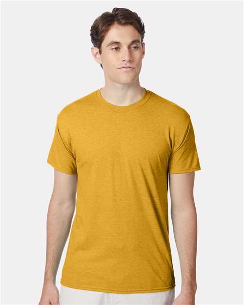 Hanes 42TB Perfect-T Triblend T-Shirt - Gold Heather - model front