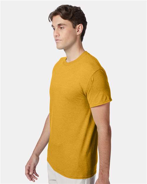 Hanes 42TB Perfect-T Triblend T-Shirt - Gold Heather - model side