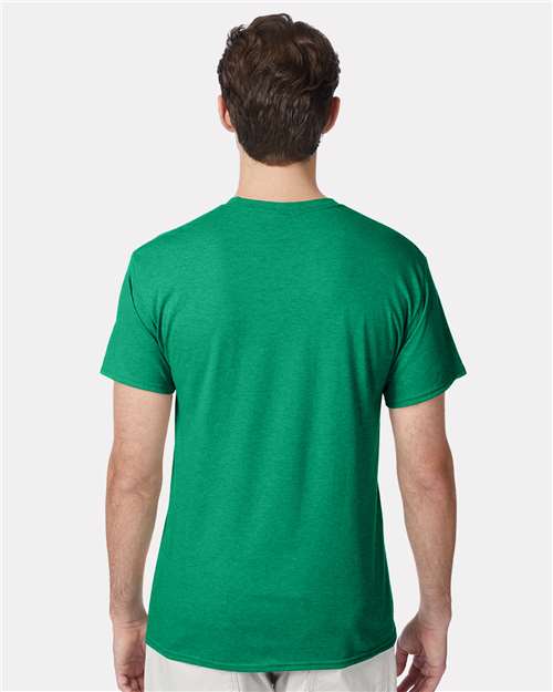 Hanes 42TB Perfect-T Triblend T-Shirt - Kelly Green Heather - model back
