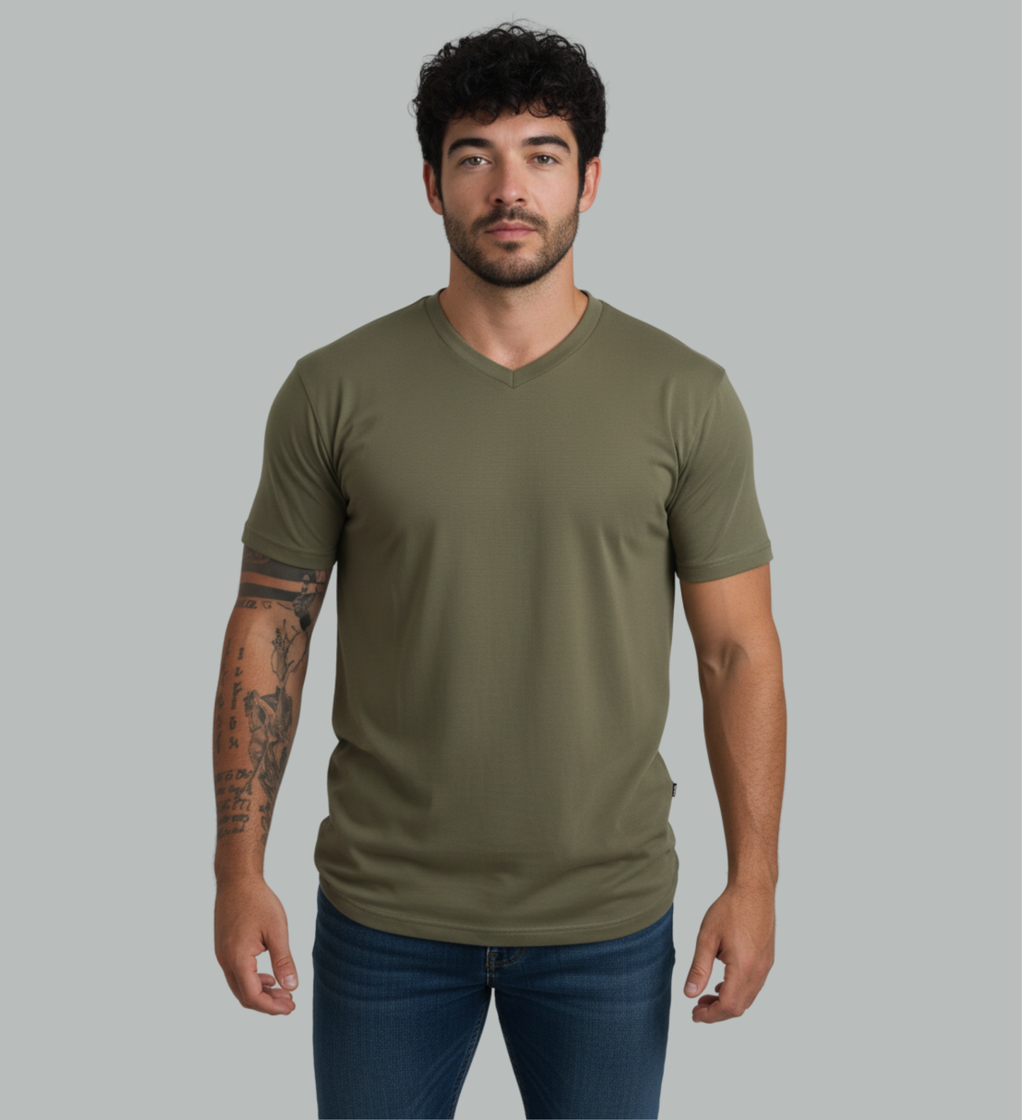 Classic V-Neck T-Shirt in Black, additional view