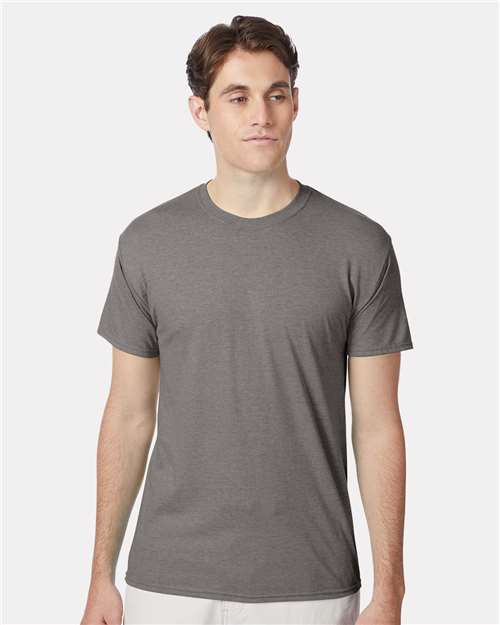 Hanes 42TB Perfect-T Triblend T-Shirt - Stone Grey Heather - model front