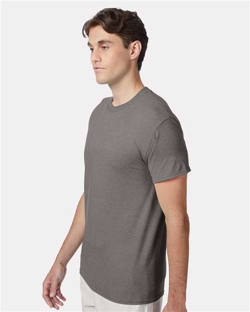Hanes 42TB Perfect-T Triblend T-Shirt - Stone Grey Heather - model side