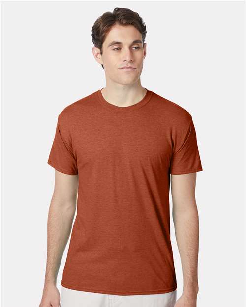 Hanes 42TB Perfect-T Triblend T-Shirt - Texas Orange Heather - model front