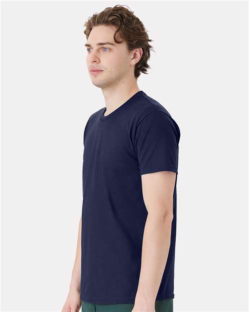 Hanes 498PT Unisex Perfect-T DTG T-Shirt - Navy - model side