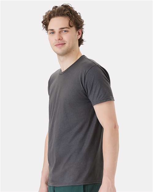 Hanes 498PT Unisex Perfect-T DTG T-Shirt - Smoke Grey - model side