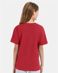 Hanes 498Y Youth Perfect-T T-Shirt - Heather Red - model back