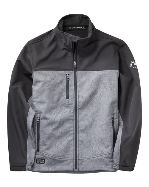 DRI DUCK 5350 Men's Motion Soft Shell Jacket - Topo/ Charcoal - front