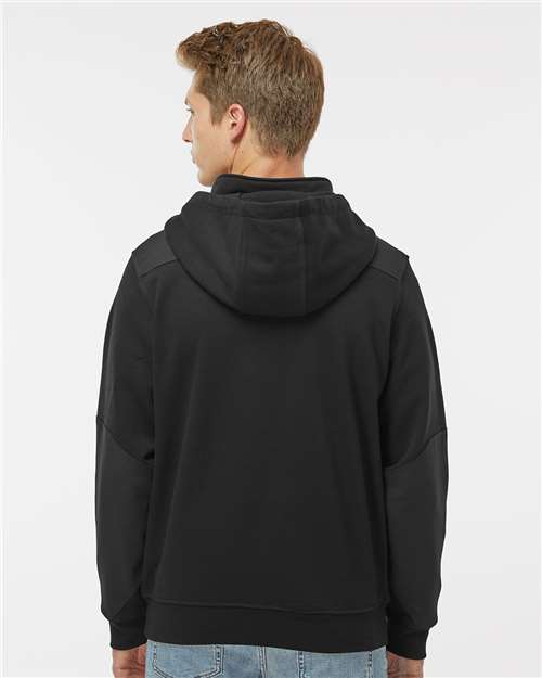 DRI DUCK 7349 Men's Mission Quarter-Zip Hooded Pullover - Black - model back