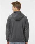 DRI DUCK 7349 Men's Mission Quarter-Zip Hooded Pullover - Dark Oxford - model back