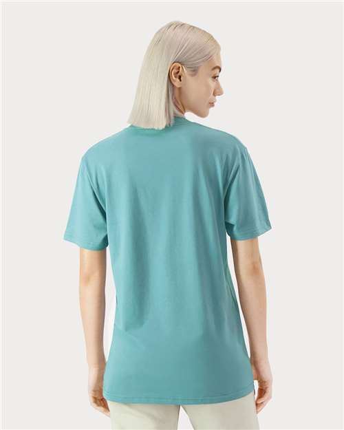 American Apparel 5389 Unisex Sueded Cloud Jersey Tee - Sueded Arctic - model back
