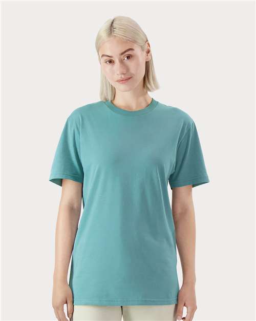 American Apparel 5389 Unisex Sueded Cloud Jersey Tee - Sueded Arctic - model front