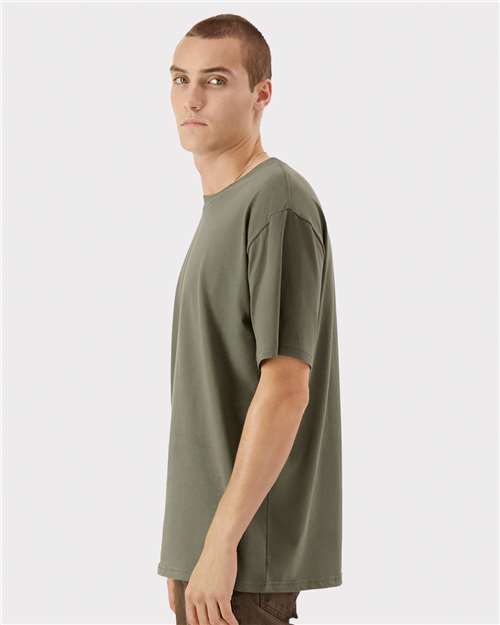 American Apparel 5389 Unisex Sueded Cloud Jersey Tee - Sueded Lieutenant - model side