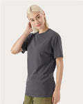 American Apparel 5389 Unisex Sueded Cloud Jersey Tee - Sueded Asphalt - model side