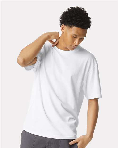 American Apparel 5389 Unisex Sueded Cloud Jersey Tee - Sueded White - model front