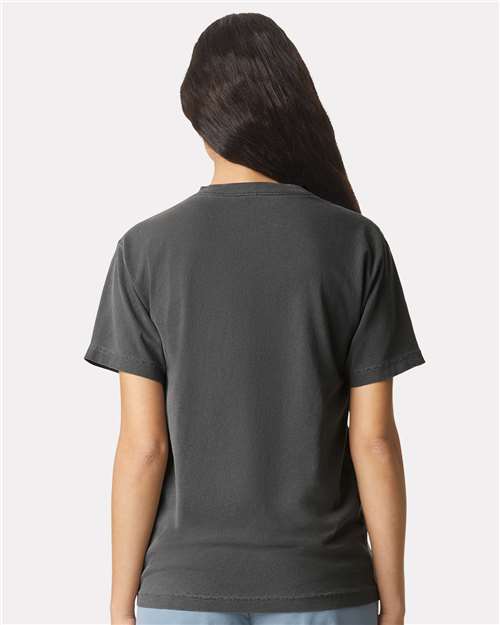 American Apparel 1301GD Unisex Garment-Dyed Heavyweight Cotton Tee - Faded Black - model back
