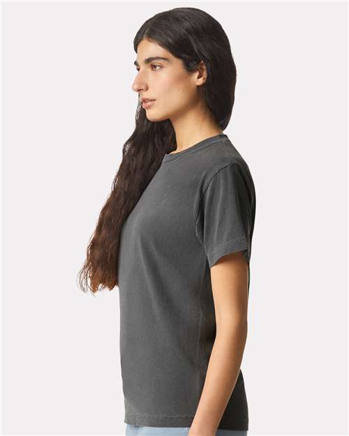 American Apparel 1301GD Unisex Garment-Dyed Heavyweight Cotton Tee - Faded Black - model side