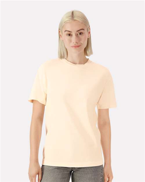 American Apparel 1301GD Unisex Garment-Dyed Heavyweight Cotton Tee - Faded Cream - model front