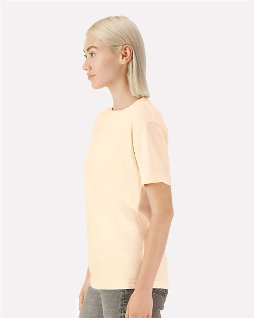 American Apparel 1301GD Unisex Garment-Dyed Heavyweight Cotton Tee - Faded Cream - model side