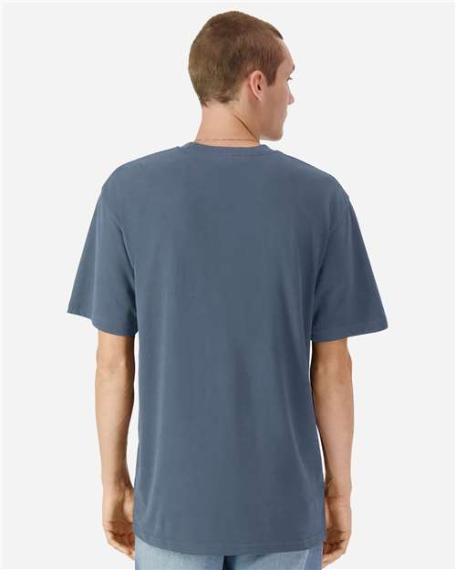 American Apparel 1301GD Unisex Garment-Dyed Heavyweight Cotton Tee - Faded Navy - model back