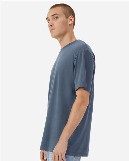 American Apparel 1301GD Unisex Garment-Dyed Heavyweight Cotton Tee - Faded Navy - model side