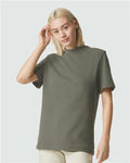 American Apparel 1PQ Unisex Pique Mockneck Tee - Lieutenant - model front
