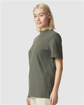 American Apparel 1PQ Unisex Pique Mockneck Tee - Lieutenant - model side