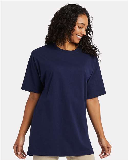 Hanes 5280T Unisex Essential-T Tall T-Shirt - Athletic Navy - model front