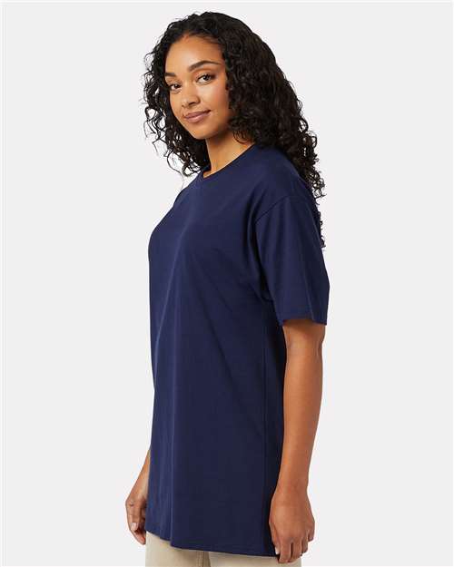 Hanes 5280T Unisex Essential-T Tall T-Shirt - Athletic Navy - model side