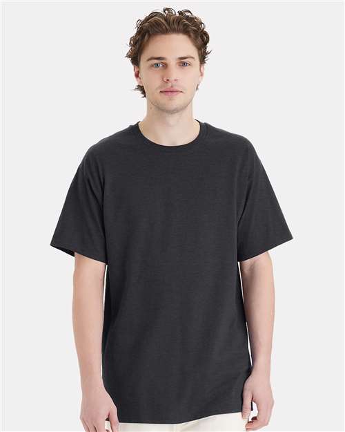 Hanes 5280T Unisex Essential-T Tall T-Shirt - Charcoal Heather - model front