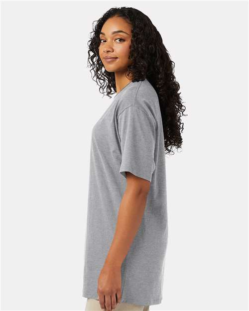 Hanes 5280T Unisex Essential-T Tall T-Shirt - Light Steel - model side