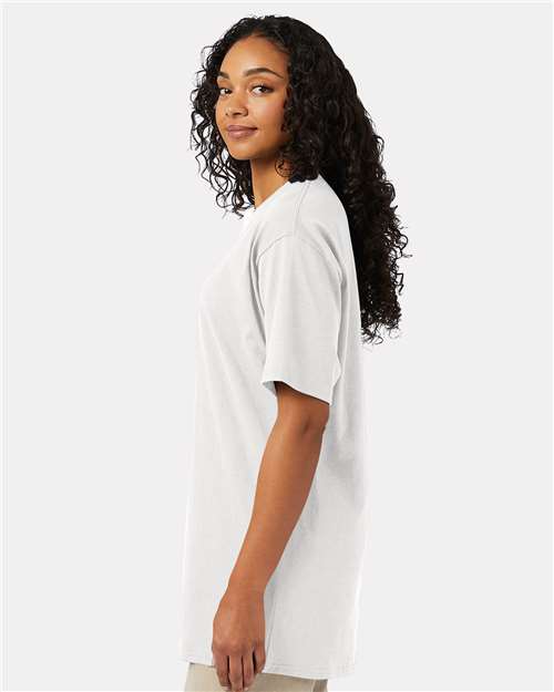 Hanes 5280T Unisex Essential-T Tall T-Shirt - White - model side