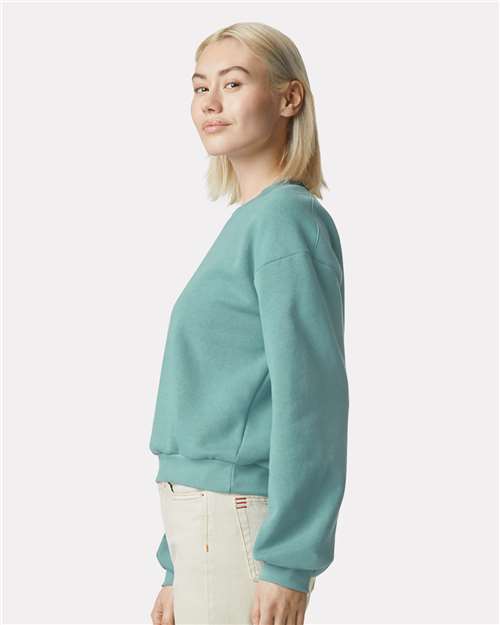 American Apparel RF494 Women's ReFlex Fleece Crewneck Sweatshirt - Arctic - model side
