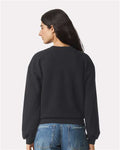 American Apparel RF494 Women's ReFlex Fleece Crewneck Sweatshirt - Black - model back